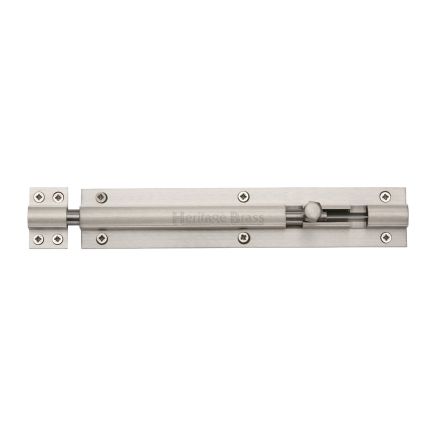 Heritage Brass Door Bolt Straight 8" x 1.5" Satin Nickel Finish