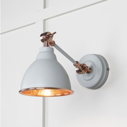 Hammered Copper Brindley Wall Light in Birch