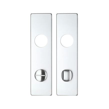 Zoo Hardware Spare Push on Bathroom Backplate for Aluminium including the Turn and release - 78mm Centres - Satin