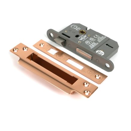 Polished Bronze 2½" 5 Lever BS Sash Lock