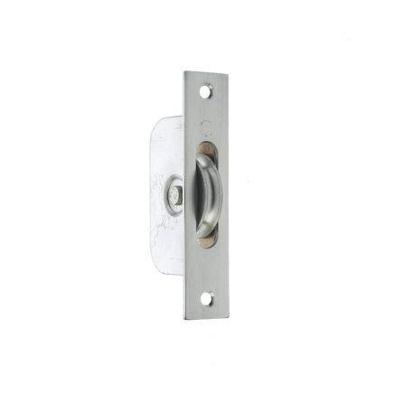 Jedo Sash Roller with Rectangular Plate 118x26mm Satin Chrome - By Frelan Hardware - J994BSC