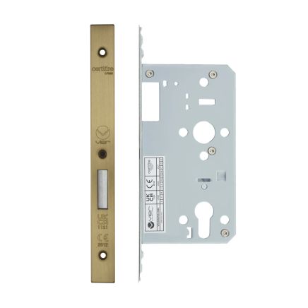 Zoo Hardware 2 Piece - DIN euro deadlock - backset 60mm - Antique Brass