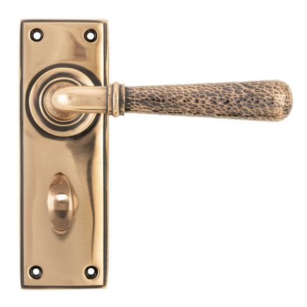 Polished Bronze Hammered Newbury Lever Bathroom Set