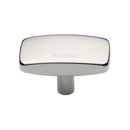 Heritage Brass Cabinet Knob Rectangular Design 41mm Polished Nickel finish