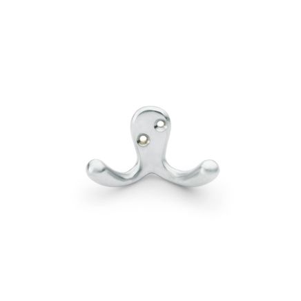 Alexander & Wilks - Victorian Double Robe Hook - Satin Chrome