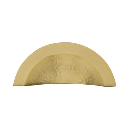 Heritage Brass Drawer Cup Pull Crescent Hammered Design Satin Brass finish