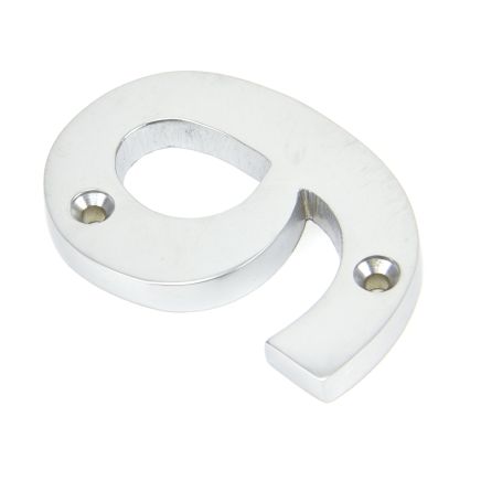 Satin Chrome Numeral 9