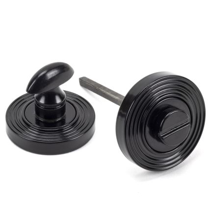 Black Round Thumbturn Set (Beehive Rose)