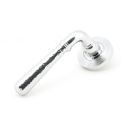 Pol. Chrome Hammered Newbury Lever on Rose Set (Beehive)
