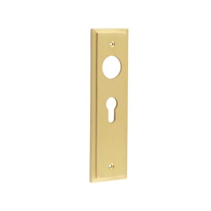 Burlington II Lever Plate Choices Euro Satin Brass - By Frelan Hardware - BUR454SB