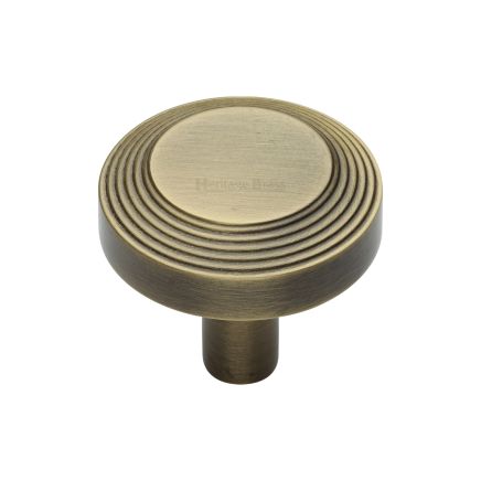 Heritage Brass Cabinet Knob Ridge Design 32mm Antique Brass finishUK Registered Design Number 6194410