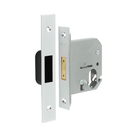 Jedo Oval Profile Deadlocks 76mm Satin Chrome - By Frelan Hardware - JL1063SC