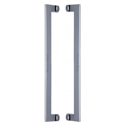 Heritage Brass Back to Back Door Pull Handle Apollo Design 460mm Polished Chrome Finish