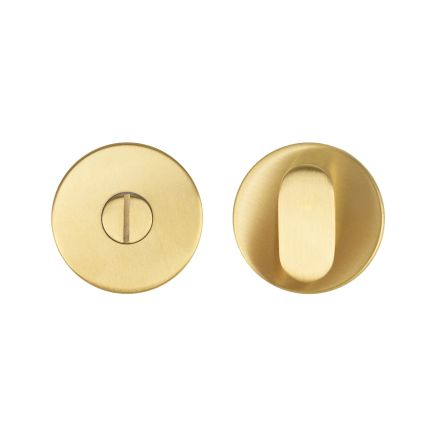 Zoo Hardware Peanut Turn and Release complete with escutcheons & 5mm Spindle - Grade 201 - PVD Satin Brass