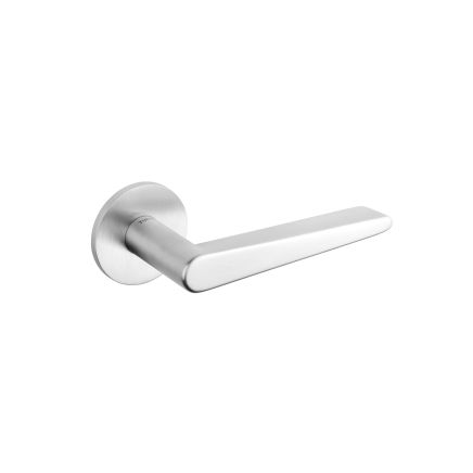 Tupai Rapido 5S Line Torrao Lever Door Handle on 5mm Slimline Round Rose - Satin Chrome