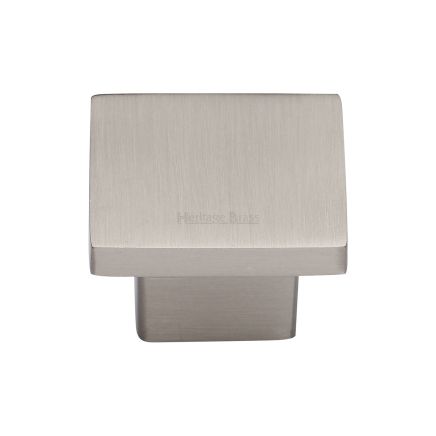 Heritage Brass Cabinet Knob Classic Square Design 32mm Satin Nickel finish