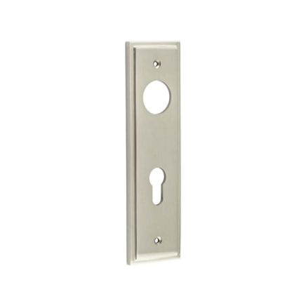 Burlington II Lever Plate Choices Din Euro Satin Nickel - By Frelan Hardware - BUR455SN