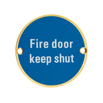 Zoo Hardware Fire Door Keep Shut - 76mm dia - PVD Satin Brass