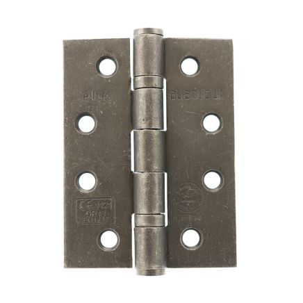 Atlantic Ball Bearing Hinges Grade 13 Fire Rated 4" x 3" x 3mm - Distressed Silver (Pair)