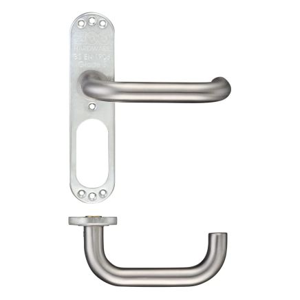 Zoo Hardware 19mm Tubular Return to Door Lever on Inner Plate/Short Plate - Satin Stainless