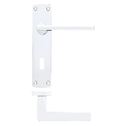 Zoo Hardware Leon lever on lock backplate - Polished Chrome
