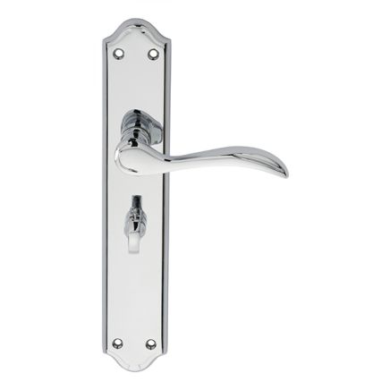 Madrid Lever On Long Wc Backplate - Polished Chrome