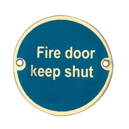Stainless Steel Fire Door Keep Shut 75mm Polished Brass - By Frelan Hardware - JS100PB