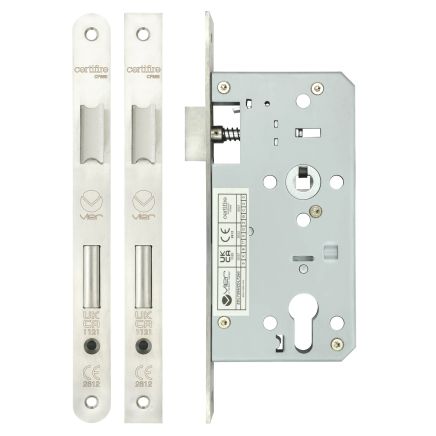 Zoo Hardware Din euro sashlock - 72mm c/c - backset 55mm - Satin Stainless