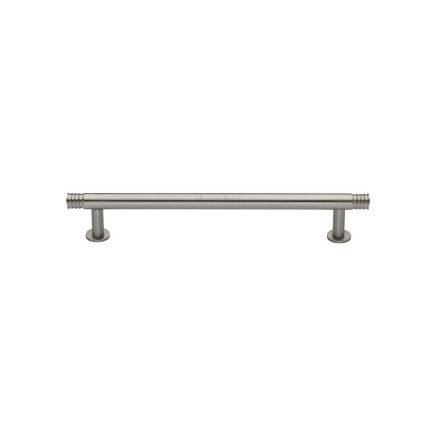 Heritage Brass Cabinet Pull Contour Design with 16mm Rose 128mm CTC Satin Nickel finish