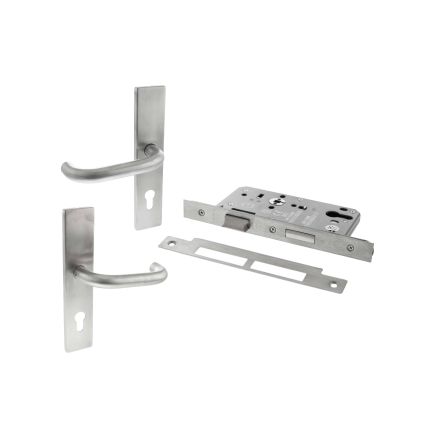 Atlantic DIN Euro Profile Escape Sashlock Double Throw with RTD lever 60mm backset - Satin Stainless Steel