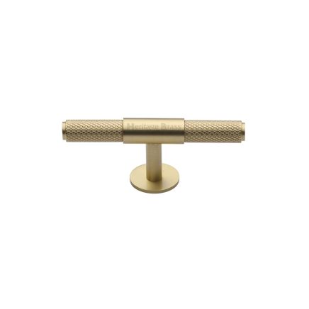 Heritage Brass Cabinet Knob Knurled Fountain Design 60mm Satin Brass finish