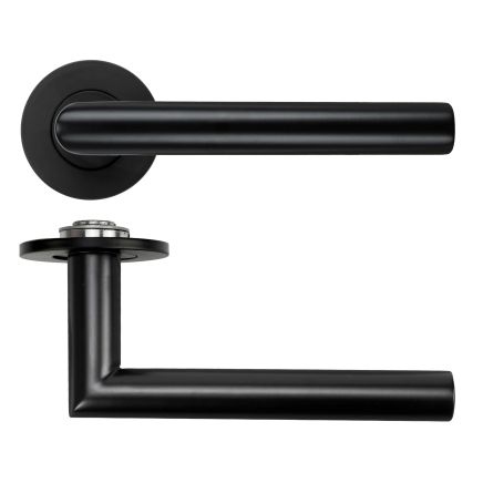 Zoo Hardware Lugano Lever on 4mm Round Slim Sprung Rose - PVD Black