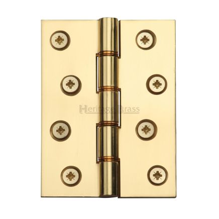 Heritage Brass Hinge Brass with Phosphor Washers 4" x 3" Polished Brass finish
