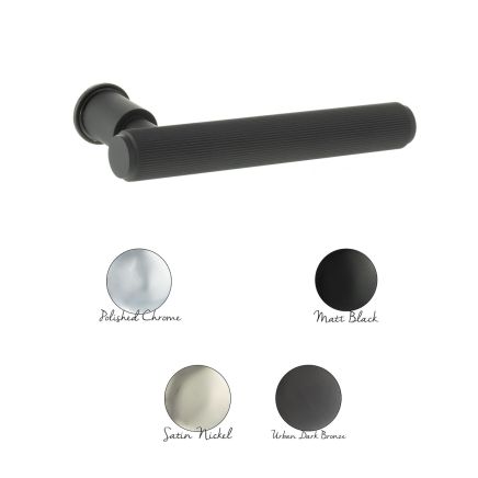 Millhouse Brass Stephenson Lever Door Handle on Concealed Round Rose - Satin Nickel (Pair)