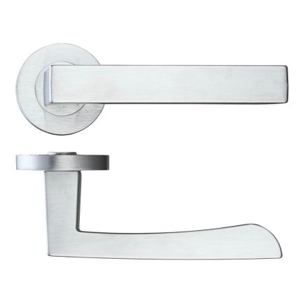 Zoo Hardware Mensa lever on round rose - Satin Chrome