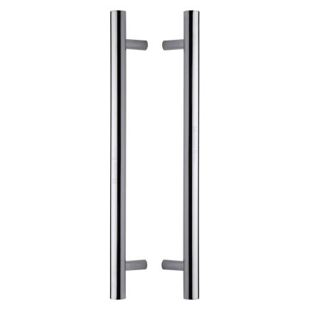 Heritage Brass Back to Back Door Pull Handle Bar Design 457mm Polished Chrome Finish