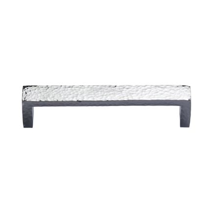 Heritage Brass Cabinet Pull Hammered Wide Metro Design 128mm CTC Polished Chrome Finish