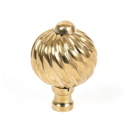 Polished Brass Spiral Cabinet Knob - Small
