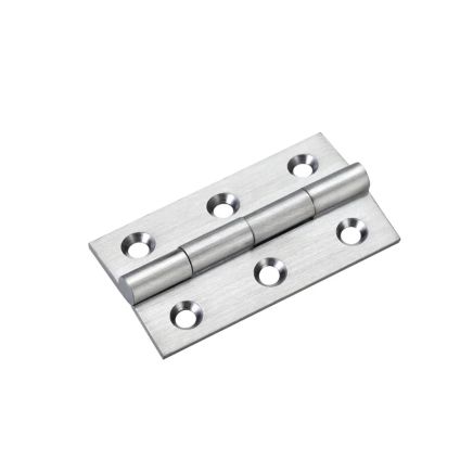 Zoo Hardware Solid drawn brass butt hinge - 50 x 28 x 1.5mm - Satin Chrome