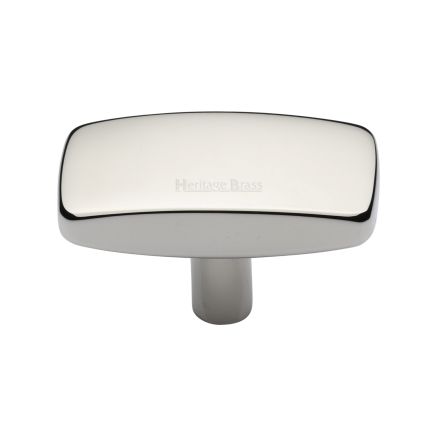 Heritage Brass Cabinet Knob Rectangular Design 47mm Polished Nickel finish