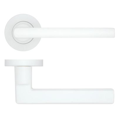 Zoo Hardware Varese Lever on Round Rose - White