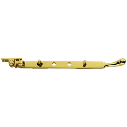 Bulb End Casement Stay - Polished Brass