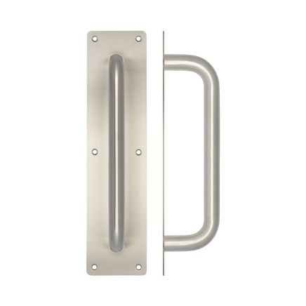 Stainless Steel Pull Handles w/ Plate 300x19mm Satin Stainless Steel - By Frelan Hardware - JSS1602