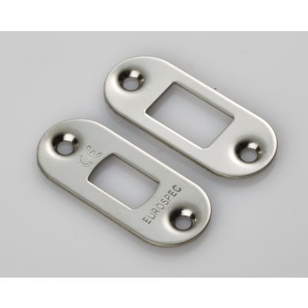 Forend Strike & Fixing Pack To Suit Heavy Duty Tubular Deadbolt-Bright Stainless Steel-Radius Forend - Bright Stainless Steel