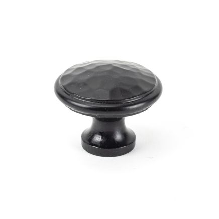 Black Hammered Cabinet Knob - Large