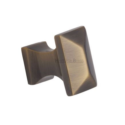 Heritage Brass Cabinet Knob Pyramid Design 35mm Antique Brass Finish