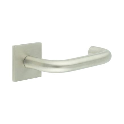 CR-106 Satin Stainless Steel  Sprung Square Rose Door Handle - By Frelan Hardware - CR-106B1SSS