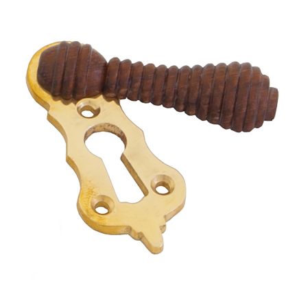 Rosewood & Polished Brass Beehive Escutcheon