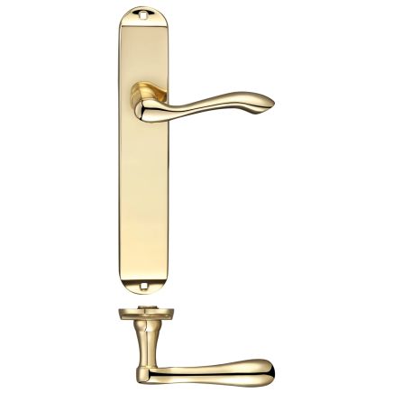 Zoo Hardware Arundel Lever Latch Furniture - Long Plate - Polished Brass
