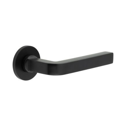 CR-104 Black Sprung Round Rose Door Handle - By Frelan Hardware - CR-104A1MB
